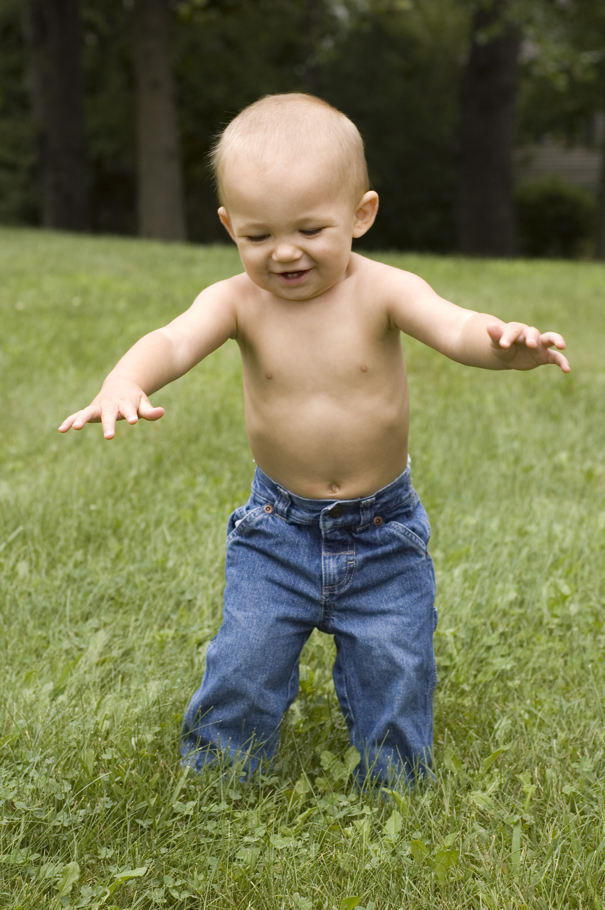 baby in jeans