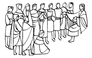 apostles in black and white