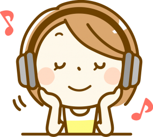 girl with headphones